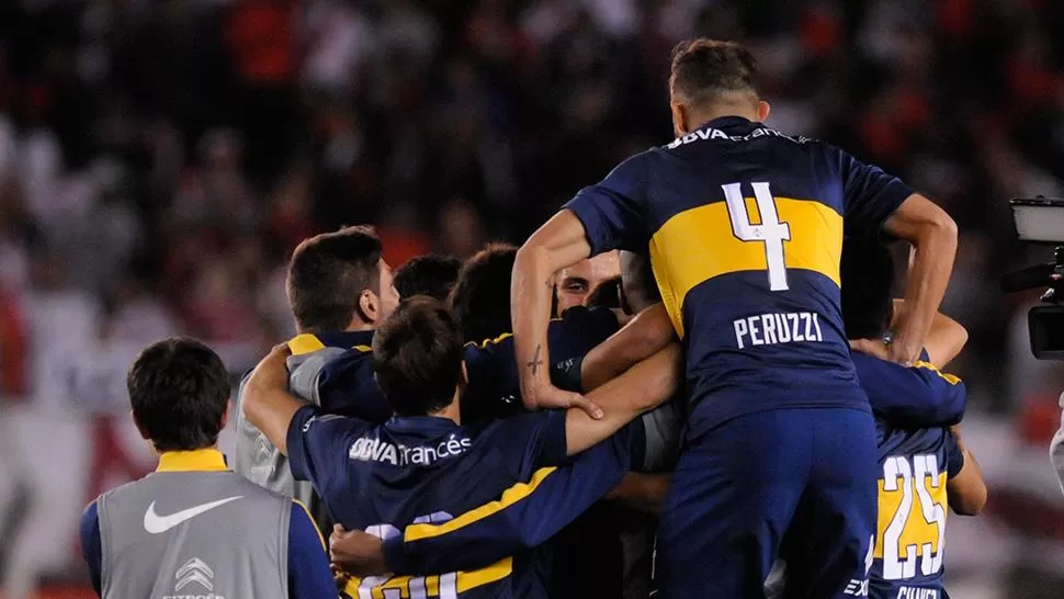 EL ÚLTIMO FESTEJO. Fue para Boca en El Monumental por el Campeonato de Primera, con el gol de Lodeiro.
FOTO DE ARCHIVO