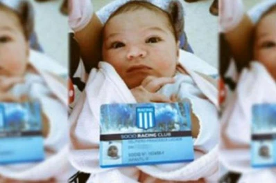 Si esto no es fanatismo: un hincha de Racing nombró a su bebé Lacade