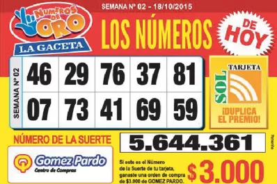 Los Números de Oro de LA GACETA
