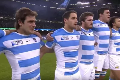 Las lágrimas de Los Pumas al escuchar el himno argentino