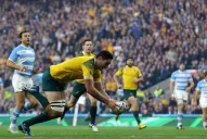 Mirá el primer try de Australia al minuto de juego