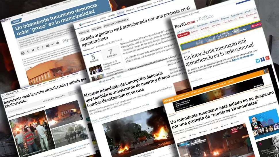 REPERCUSIONES. Medios nacionales e internacionales informaron sobre los incidentes ocurridos en Concepción. LA GACETA