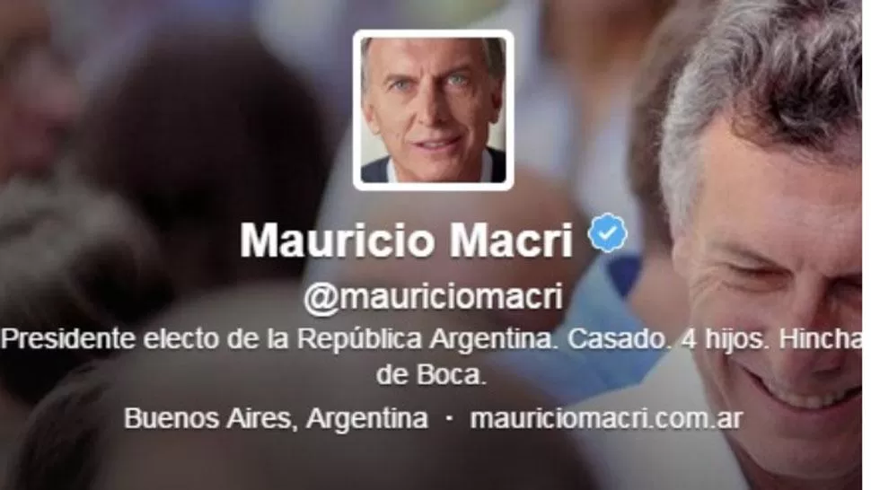 Macri cambió su bio en Twitter a Presidente electo de la República Argentina