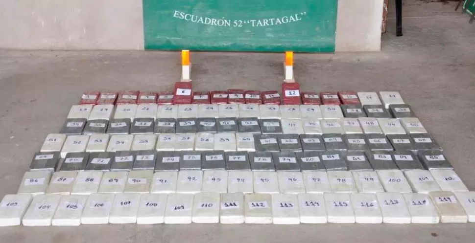 Secuestraron 125 kilos de cocaína en Tartagal