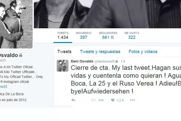 Osvaldo cerró su cuenta de Twitter: ¿vuelve a Boca?