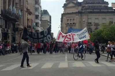 Por una protesta, no se pudo circular por 25 de Mayo primera cuadra