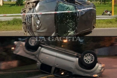 Dos impactantes vuelcos sacudieron la tarde del feriado