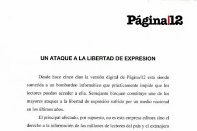 Página/12 denunció un ataque a su plataforma digital