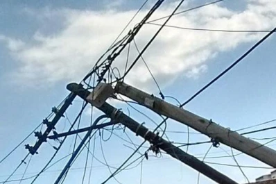 Una camioneta chocó contra dos postes y huyó