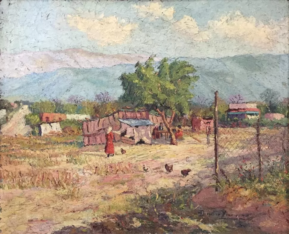 “RINCÓN DE FAMAILLÁ”. El óleo de Demetrio Iramain, inspirado en un paisaje rural, fue realizado en 1943.   