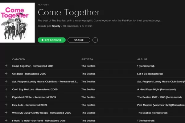 Desde hoy se puede escuchar a Los Beatles a través de servicios de streaming