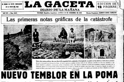 Un feroz sismo destruye el pueblo de La Poma durante la Navidad de 1930