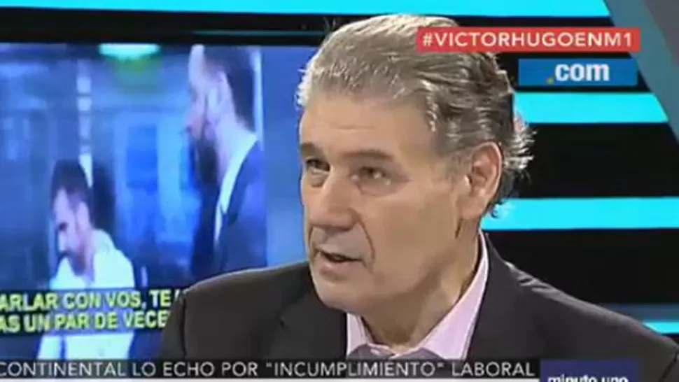 DESCARGO EN TV. Víctor Hugo habló en C5N. FOTO TOMADA DE LANACION.COM.