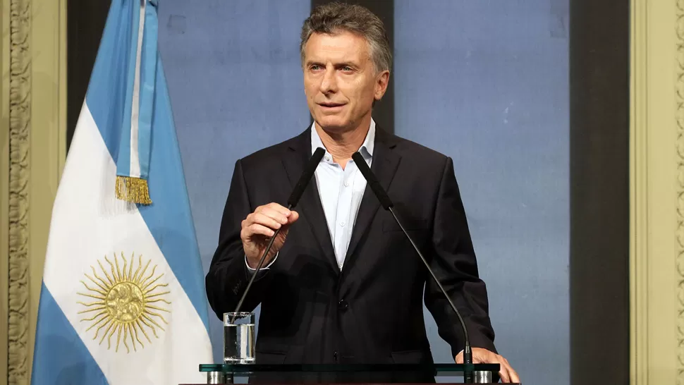 PRESIDENTE. Macri habló ayer durante una conferencia de prensa en la Casa Rosada. DYN