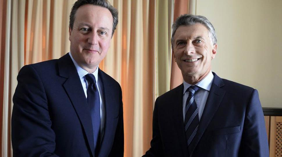 REUNIÓN.Macri y el Primer Ministro Británico, David Cameron. FOTO TOMADA DE LANACION.COM