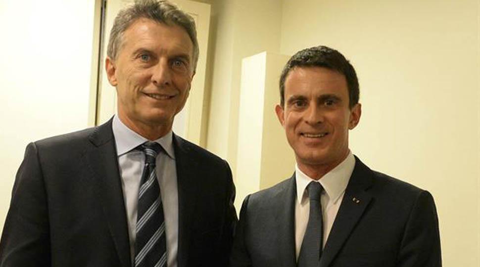 REUNIÓN.Macri y el Primer Ministro de Francia, Manuel Valls. FOTO TOMADA DE LANACION.COM