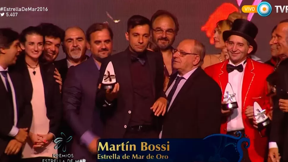 Martín Bossi se quedó con el premio Estrella de Mar de oro