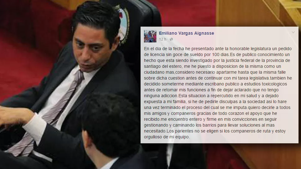 LICENCIA POR 100 DÍAS. Vargas Aignasse afirmó que el escándalo afectó su salud.