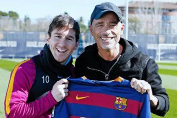 Messi conoció a su ídolo en medio de la práctica