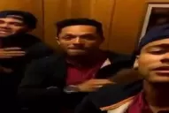 La coreografía de Neymar, Adriano y Dani Alves en la previa a la Champions