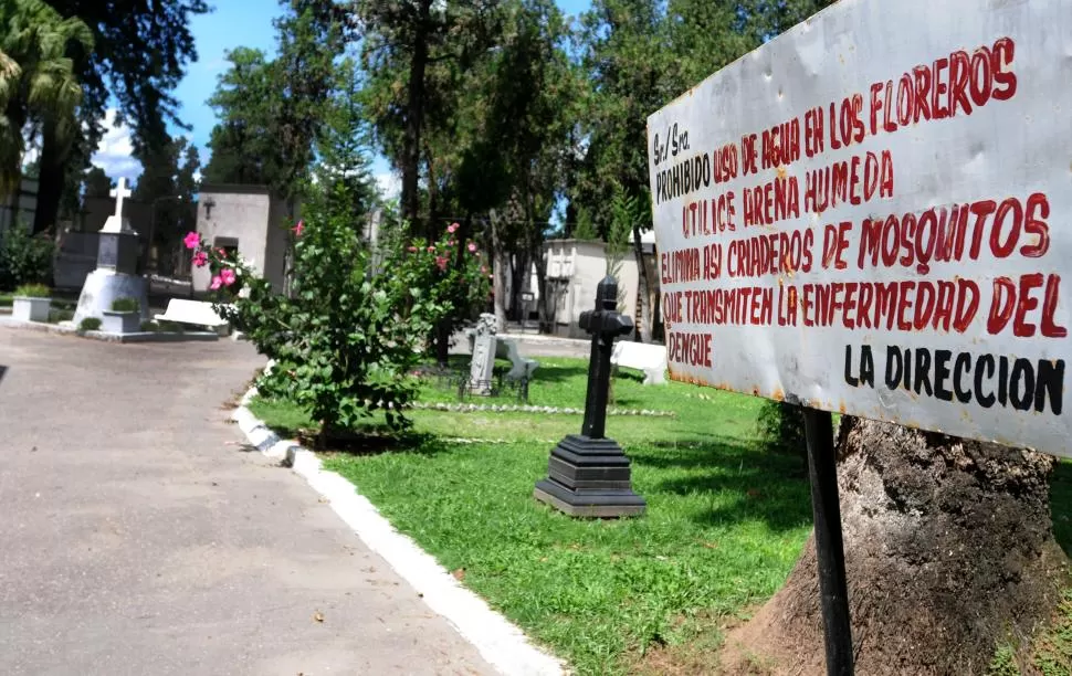 FOCOS ESTRATÉGICOS. Los cementerios son un semillero fértil para los mosquitos. LA GACETA / FOTO DE MARÍA SILVIA GRANARA. (Archivo).