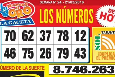 Los Números de Oro de LA GACETA