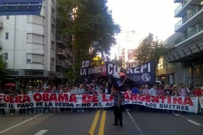 Organizaciones de izquierda se movilizaron contra Obama