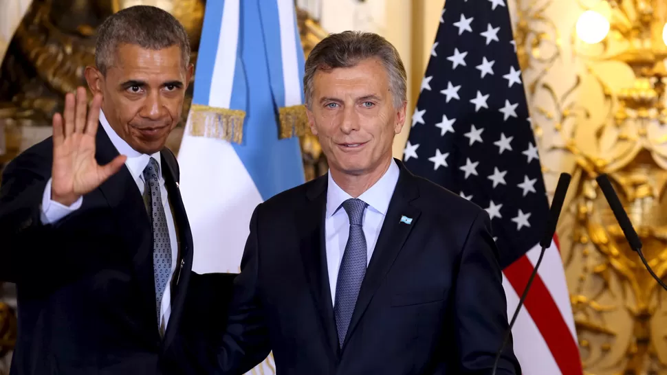 ENCUENTRO. Obama y Macri brindaron una conferencia de prensa luego de una reunión privada. REUTERS