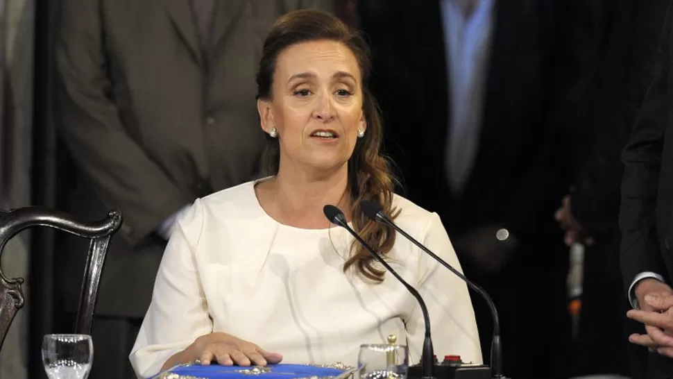 GABRIELA MICHETTI. La vicepresidenta defendió al presidente Macri. ARCHIVO