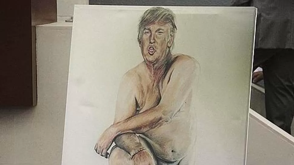 ARTE. Retrato de Donald Trump por Ilma Gore. FOTO TOMADA DE BIG BANG NEWS.