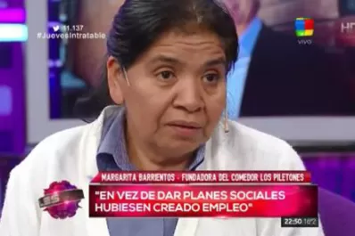 Margarita Barrientos, sobre los planes sociales: conozco gente que nunca trabajó