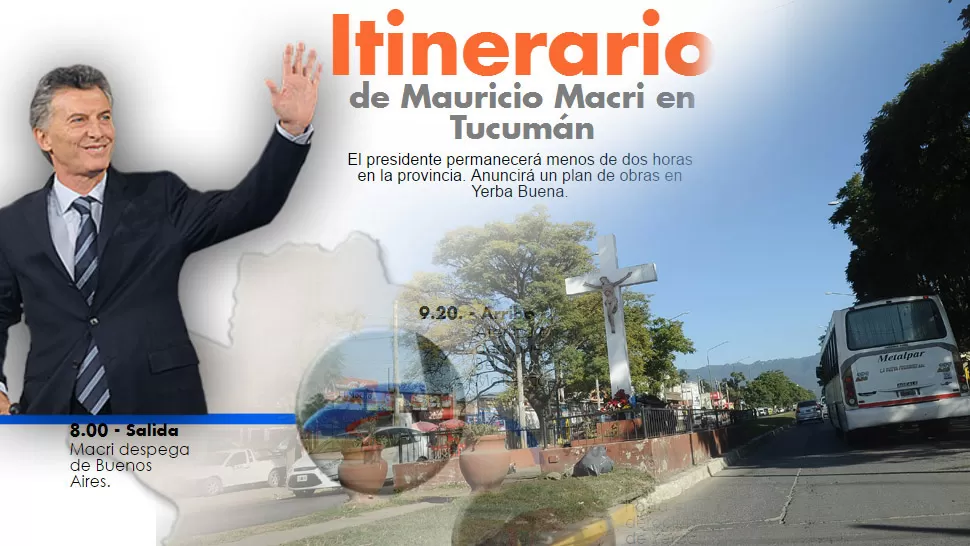Así será el recorrido que hará Macri hoy en Tucumán