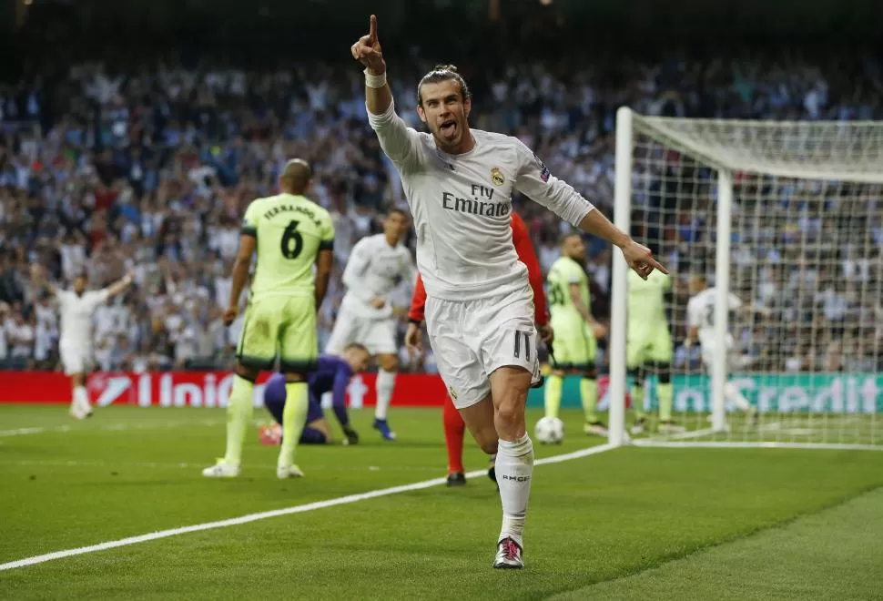 EL GRITO. Bale festeja su gol, el que le dio a Real Madrid el pasaje a la final. Reuters