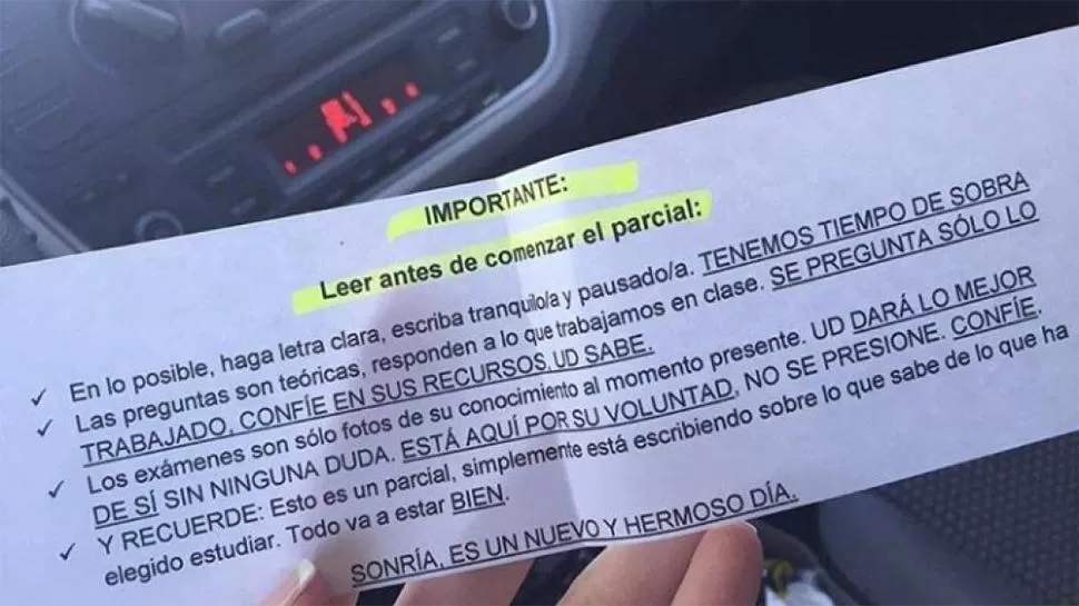 Viral: el mensaje que todo estudiante debería leer antes de un examen