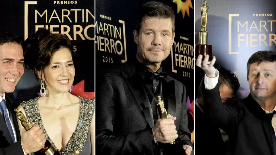 BUSCARAN REPETIR. Barili-Pérez, Tinelli y Korol son algunos de los nominados que ya se llevaron un Martín Fierro en la edición 2015. ARCHIVO