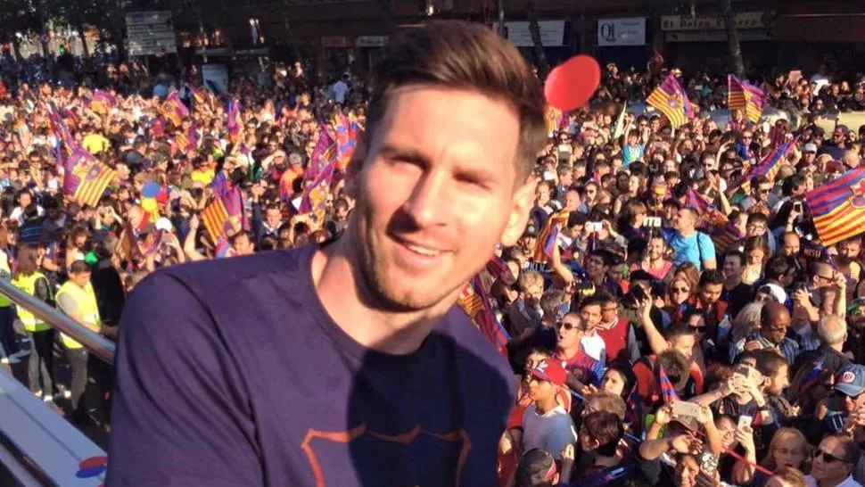 La felicidad de Messi, otra vez campeón con Barcelona