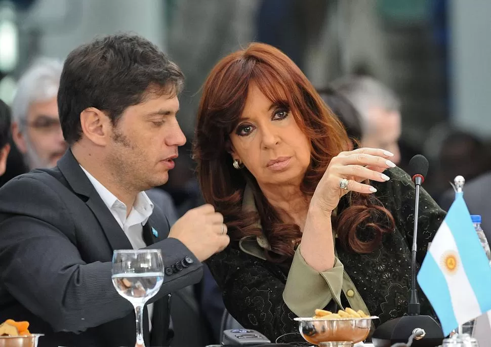 OTROS TIEMPOS. Kicillof habla con Cristina Fernández en un acto. En esos momentos, él era ministro de Economía y ella, Presidenta de la Nación. presidencia de la nación (archivo)