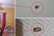 Lluvia de balas: un proyectil atravesó el techo de su casa y cayó en la cama de su hija