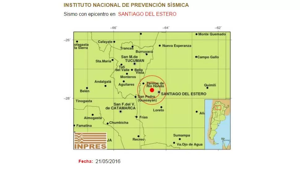 Registraron un sismo de 3.1° en Santiago