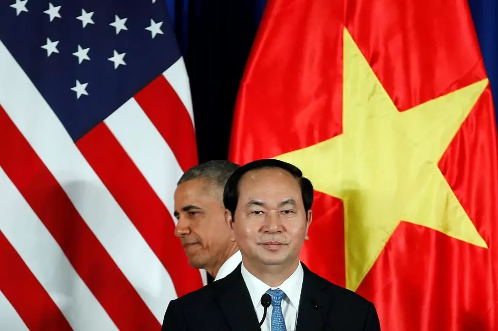 DIÁLOGO. Obama y Dai Quang compartieron una conferencia de prensa. reuters