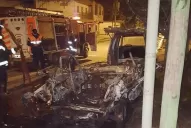 Así quedó el auto luego de la explosión del tanque de GNC