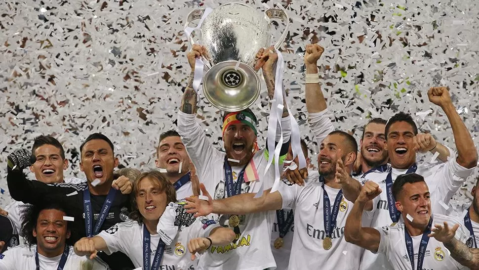 CAMPEÓN. Real Madrid celebra su undécimo título en la Liga de Campeones. REUTERS