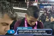 Video: un jugador de Lanús perdió la medalla de campéon en medio de los festejos