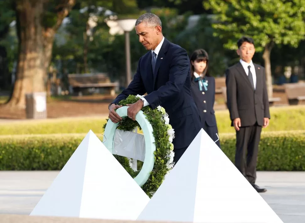 HOMENAJE. Obama en Hiroshima, el viernes pasado. reuters