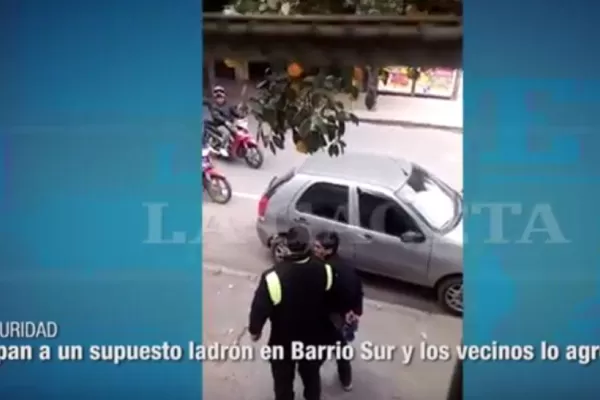 Video: agreden a un joven que fue detenido en barrio Sur