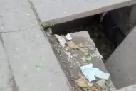 Para subir al colectivo primer deben esquivar un cráter