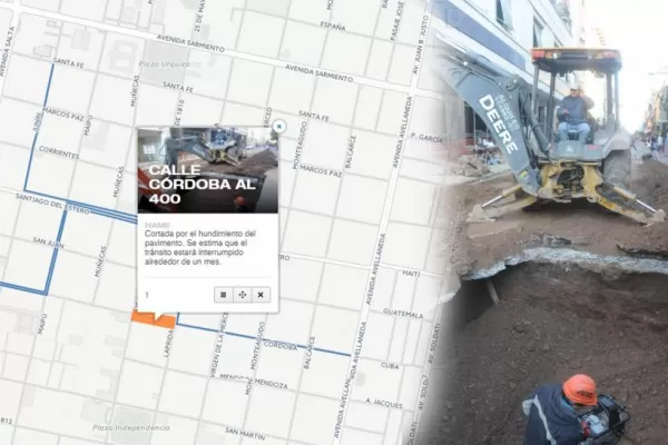 Mapa interactivo: estos son los desvíos de los colectivos por el cráter de la calle Córdoba