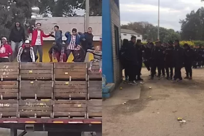 No todo fue fiesta durante la despedida al plantel de San Martín