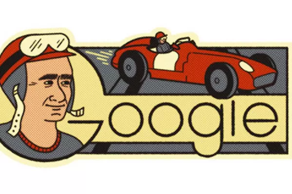 Google homenajea a Juan Manuel Fangio con un doodle retro