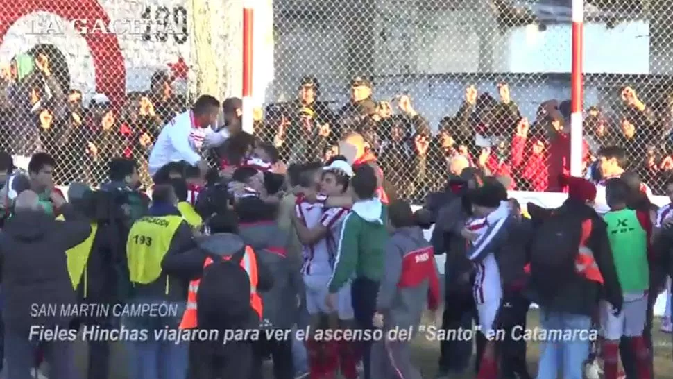 FESTEJOS. Tras el partido se desató la fiesta en Andalgalá. CAPTURA DE VIDEO